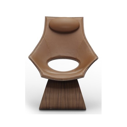 lacquered walnut + Thor 307 leather upholstery - Upholstered Dream chair - Carl Hansen & Søn