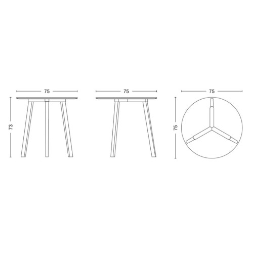 Ø75cm - CPH Deux 220 table - HAY