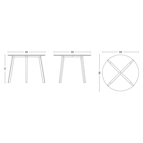 Ø98cm - CPH Deux 220 table - HAY