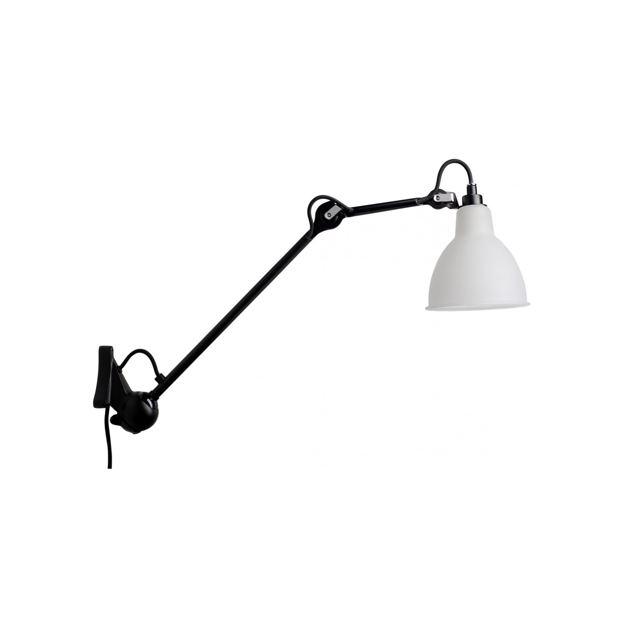 black / round opal glass - Gras 222 - wall lamp - DCW éditions