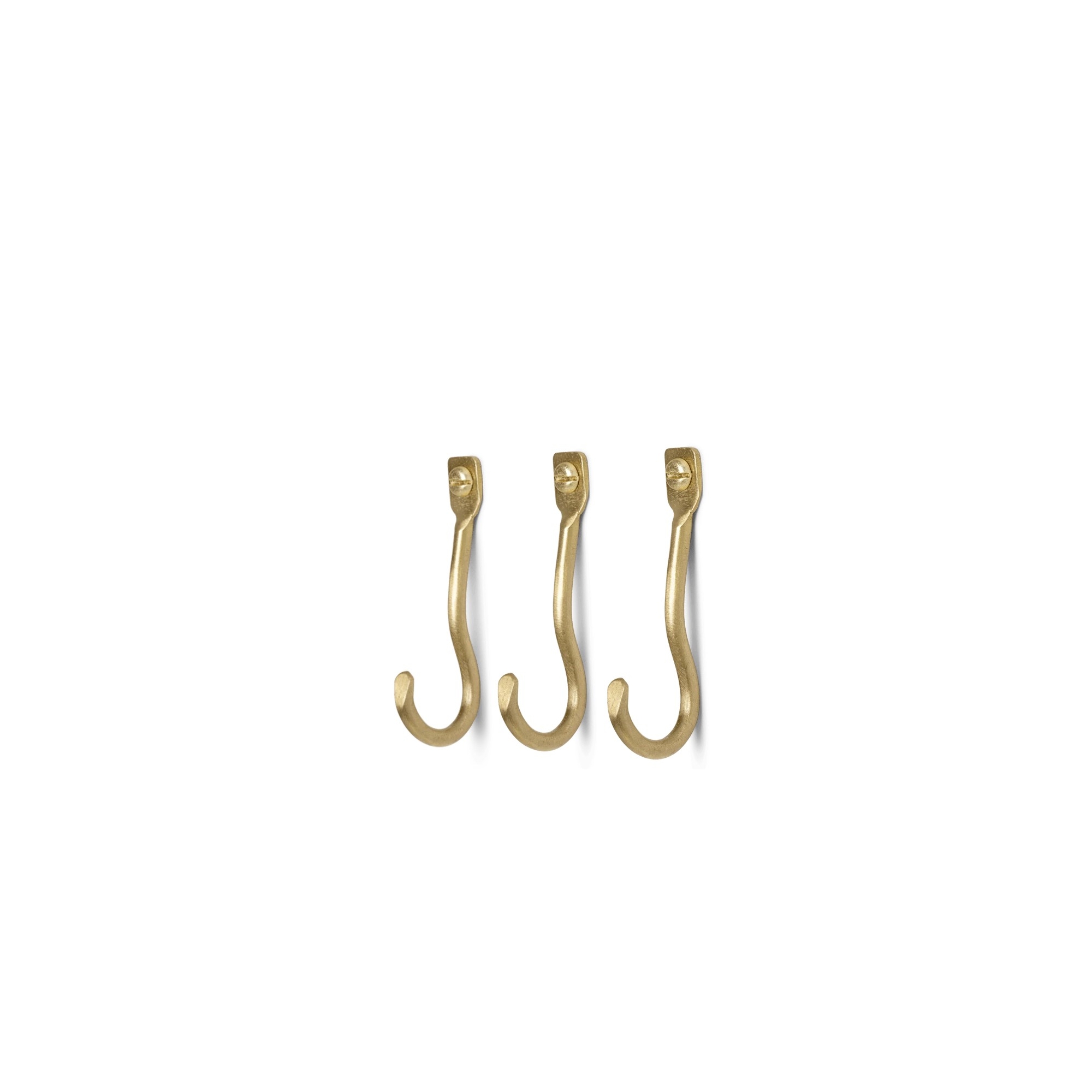 Hooks set of 3 - brass - Curvature - Ferm Living