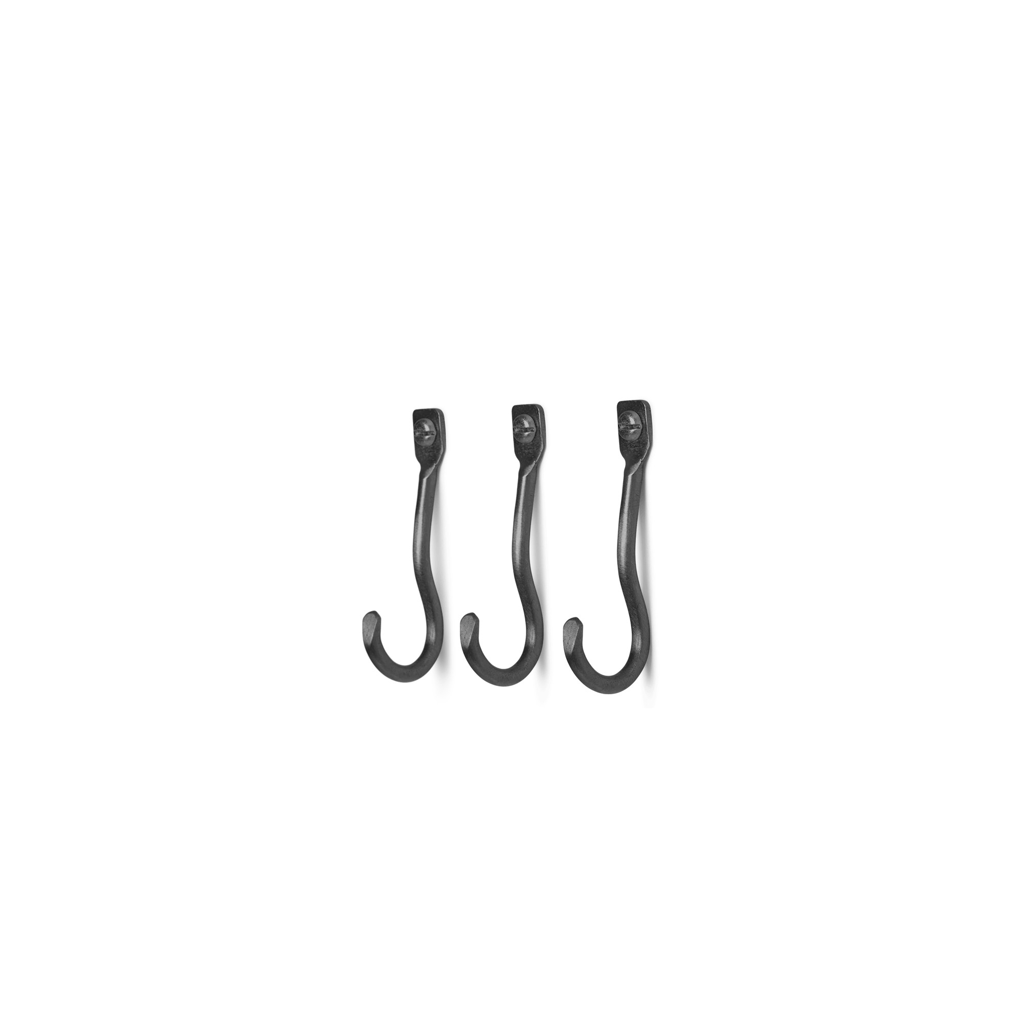 Hooks set of 3 - black brass - Curvature - Ferm Living