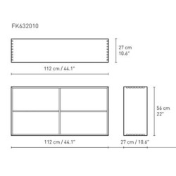 56 x 112 x 27 cm + 2 shelves (FK632010 + 2 FK633020) - Carl Hansen & Søn