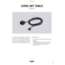 E27 Cord Set – Table lamp – 2.40 m - HAY