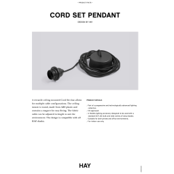 E27 Cord Set – Pendant – 4 m - HAY