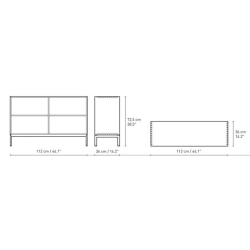 72,5 x 112 x 36 cm + 2 étagères (2 FK633021 + FK632110F) - Carl Hansen & Søn