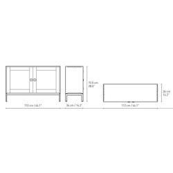 72,5 x 112 x 36 cm + 2 étagères (FK632115F + 2 FK633021) - Carl Hansen & Søn