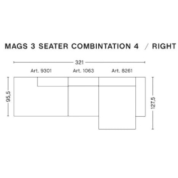 Flamiber grey - Mags 3 pl. -  Comb. 4 droit - HAY