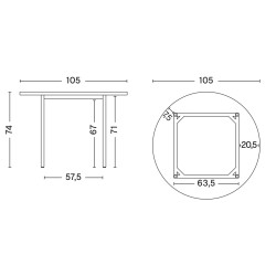 light grey / ochre - Ø105x74 cm - TWO-COLOUR table - HAY