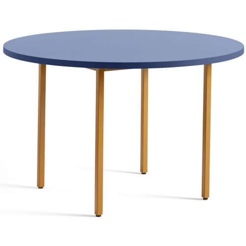 blue / ochre - Ø120x74 cm - TWO-COLOUR table - HAY