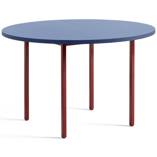 blue / maroon-red - Ø120x74 cm - TWO-COLOUR table - HAY