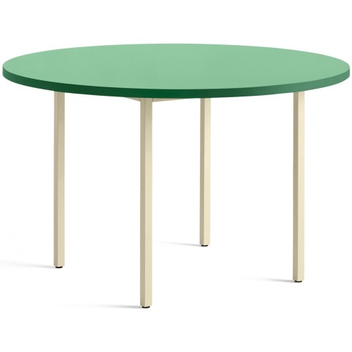 green / ivory - Ø120x74 cm - TWO-COLOUR table - HAY