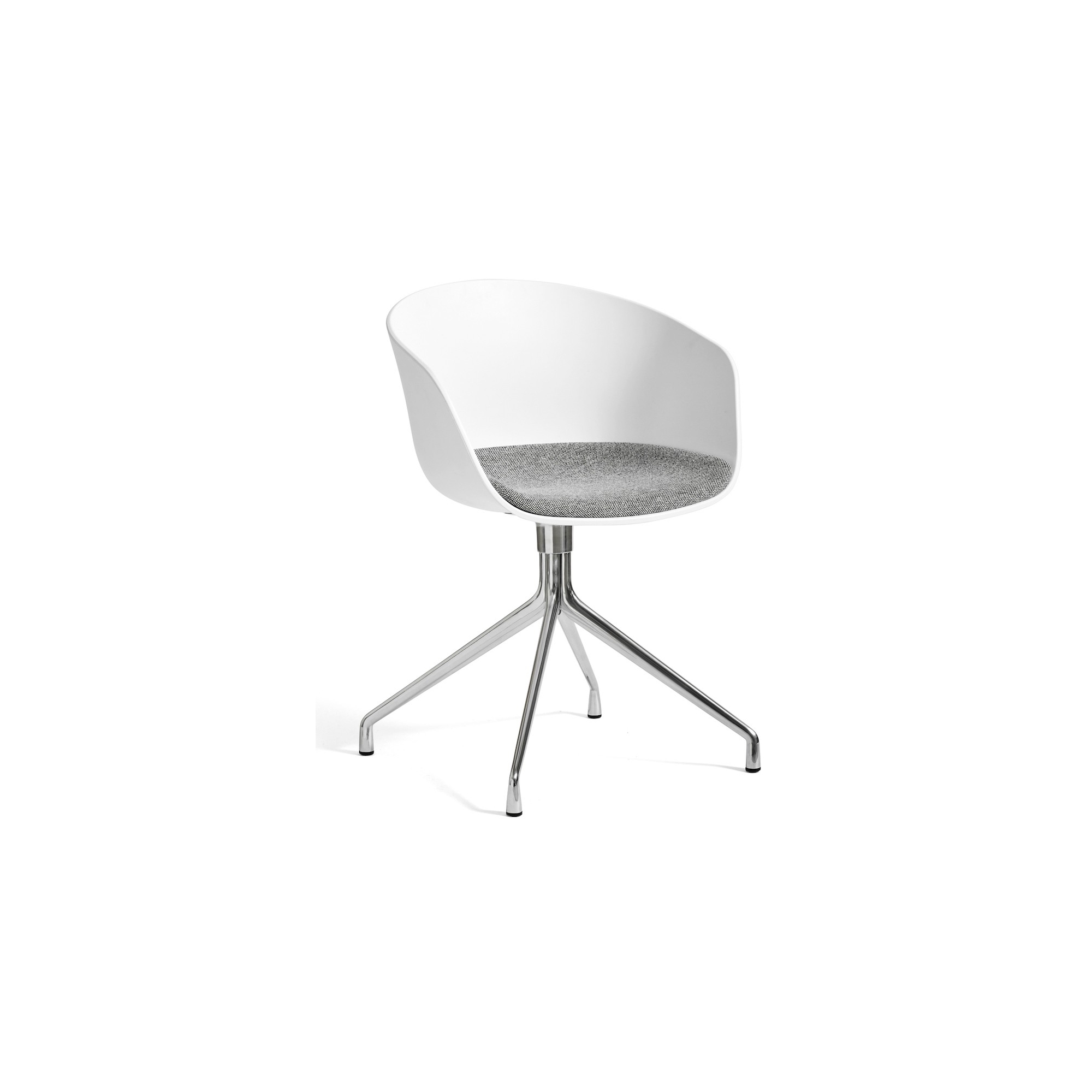 Hallingdal 126 fixed seat + white shell - aluminium legs - AAC20 - HAY