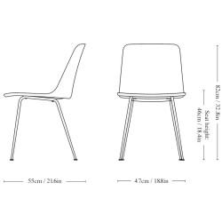 Chaise Rely HW8 – Re-wool 378 – lot de 4 - &Tradition