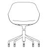 AAC153 (ent. tapissée + roulettes + hauteur réglable) - HAY