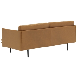 Canapé Outline 2 places – cuir Refine cognac + pieds noirs - Muuto