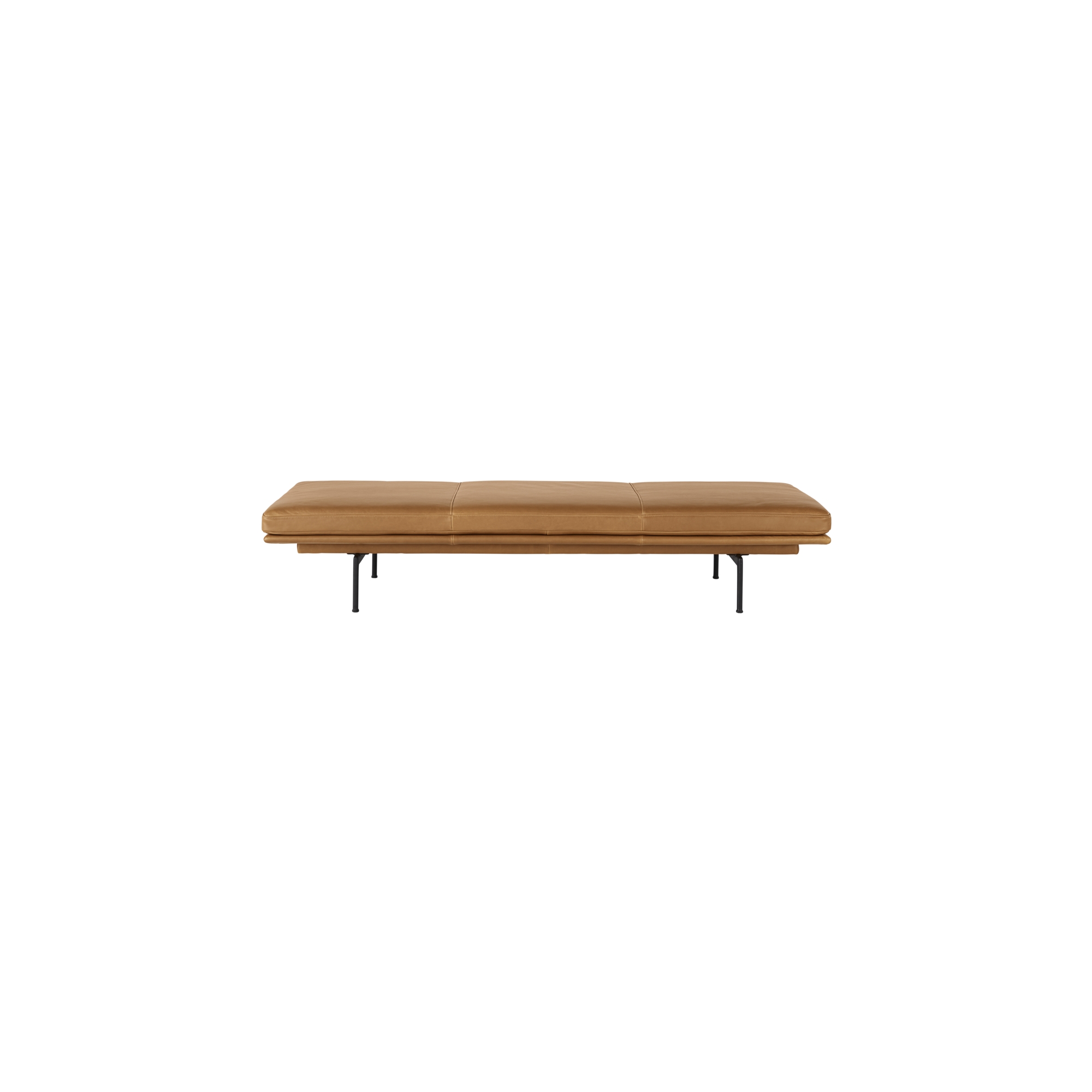 Daybed Outline – cuir Refine cognac + pieds noirs - Muuto