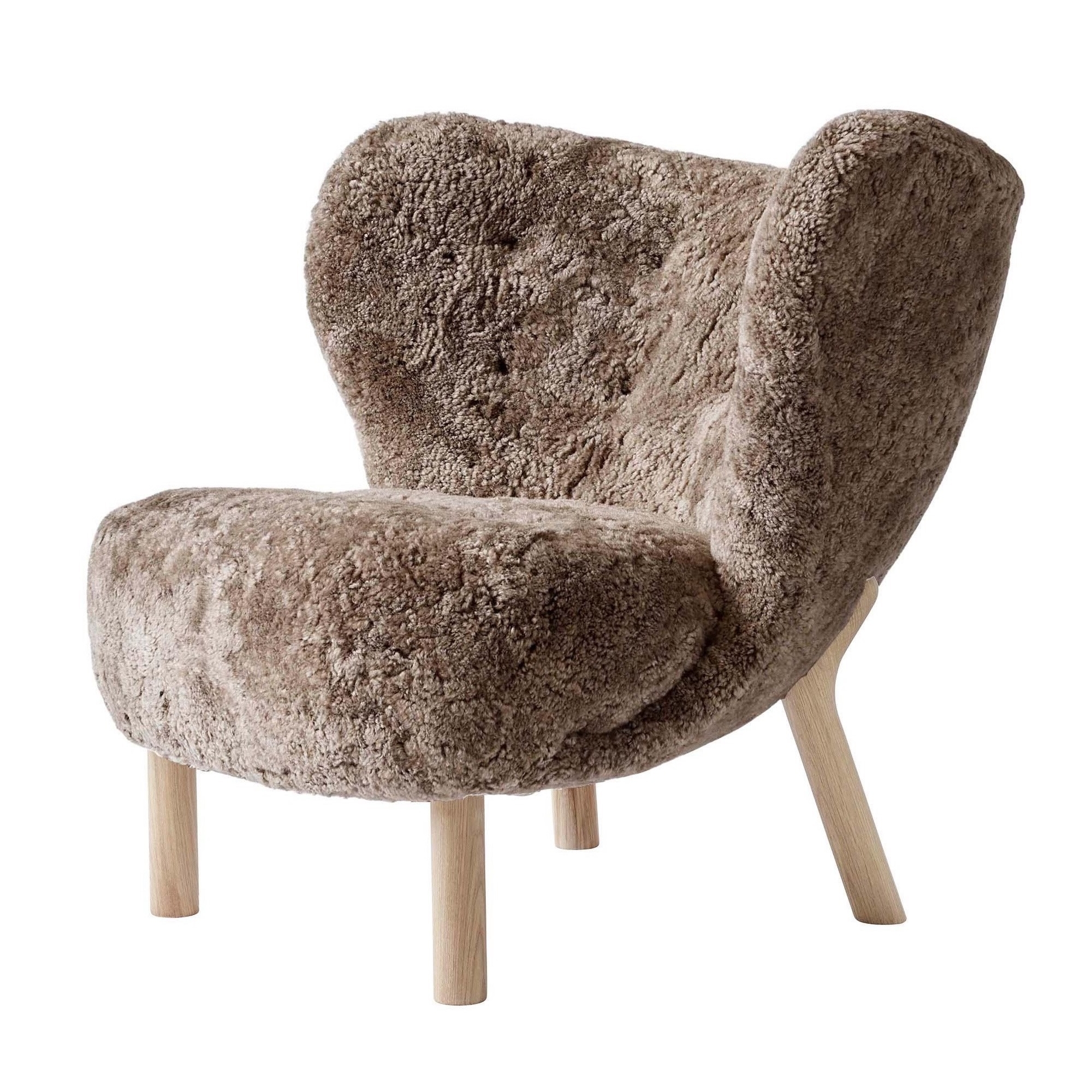 Little Petra Lounge chair VB1 - Sahara sheepskin + white oiled oak - &Tradition