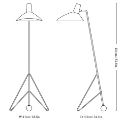 lampadaire Tripod noir - HM8 &tradition