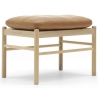 white oiled oak + Sif 95 leather - OW149-F ottoman - Carl Hansen & Søn