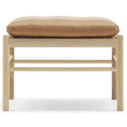 white oiled oak + Sif 95 leather - OW149-F ottoman - Carl Hansen & Søn