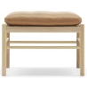 white oiled oak + Sif 95 leather - OW149-F ottoman - Carl Hansen & Søn