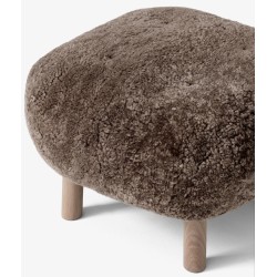 Little Petra pouf - Sahara sheepskin + white oiled oak - &Tradition