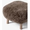 Little Petra pouf - Sahara sheepskin + white oiled oak - &Tradition