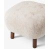 Little Petra pouf - Moonlight sheepskin + oiled walnut - &Tradition