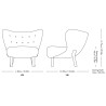 Little Petra lounge chair VB1 - Moonlight sheepskin + white oiled oak - &Tradition