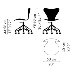 lacquered ash (smooth surface), without armrest - 3117 Series 7 swivel base - Fritz Hansen