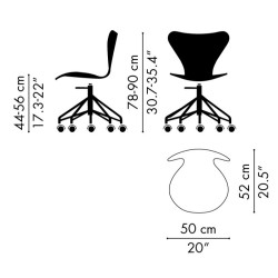 fully upholstered shell - Series 7 n°3117 (swivel base, without armrest) - Fritz Hansen