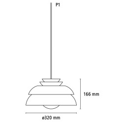 blanc - P1 Ø32cm - Suspension Concert - Fritz Hansen