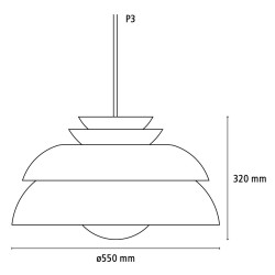 blanc - P3 Ø55cm - Suspension Concert - Fritz Hansen