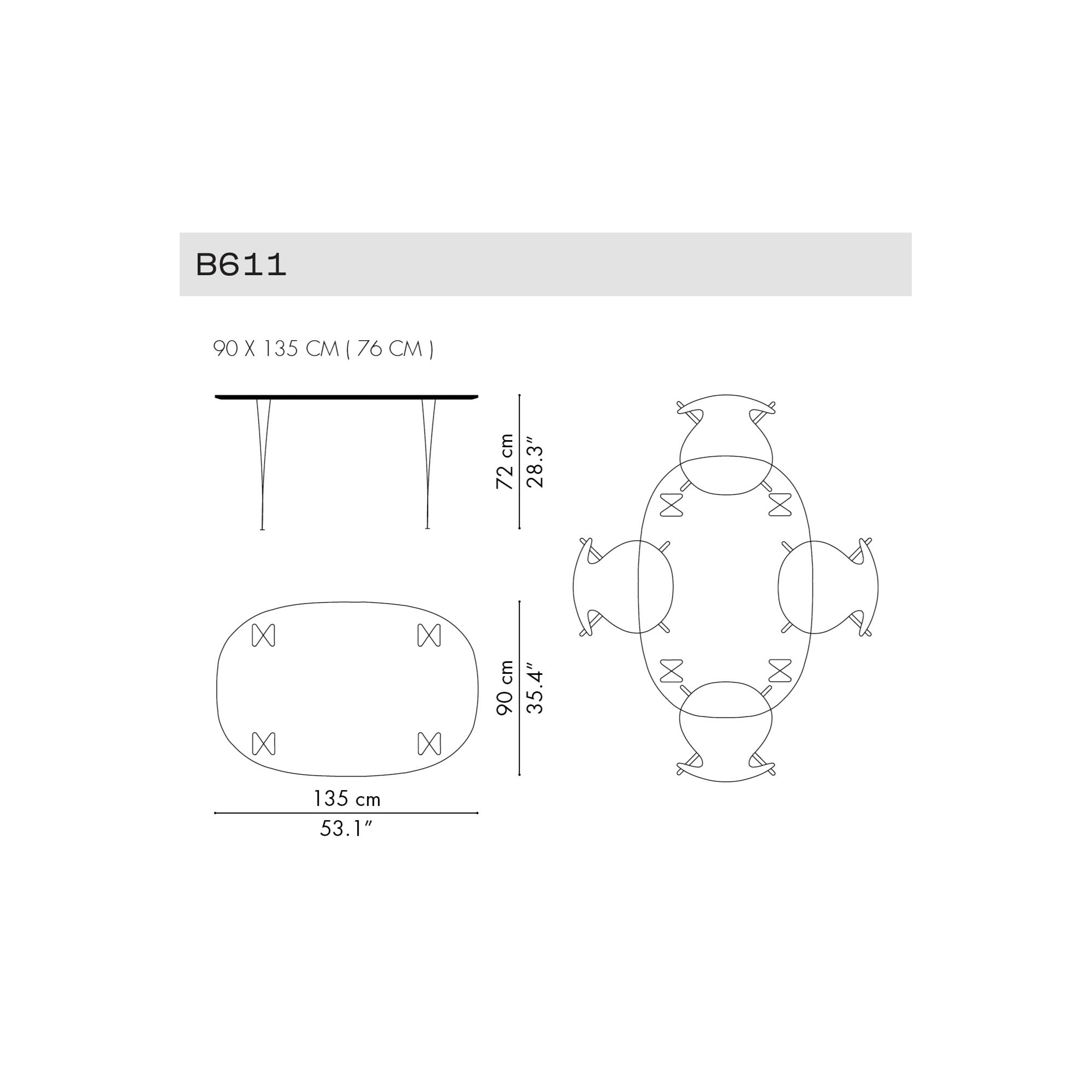 B611 - Table Serie - Fritz Hansen