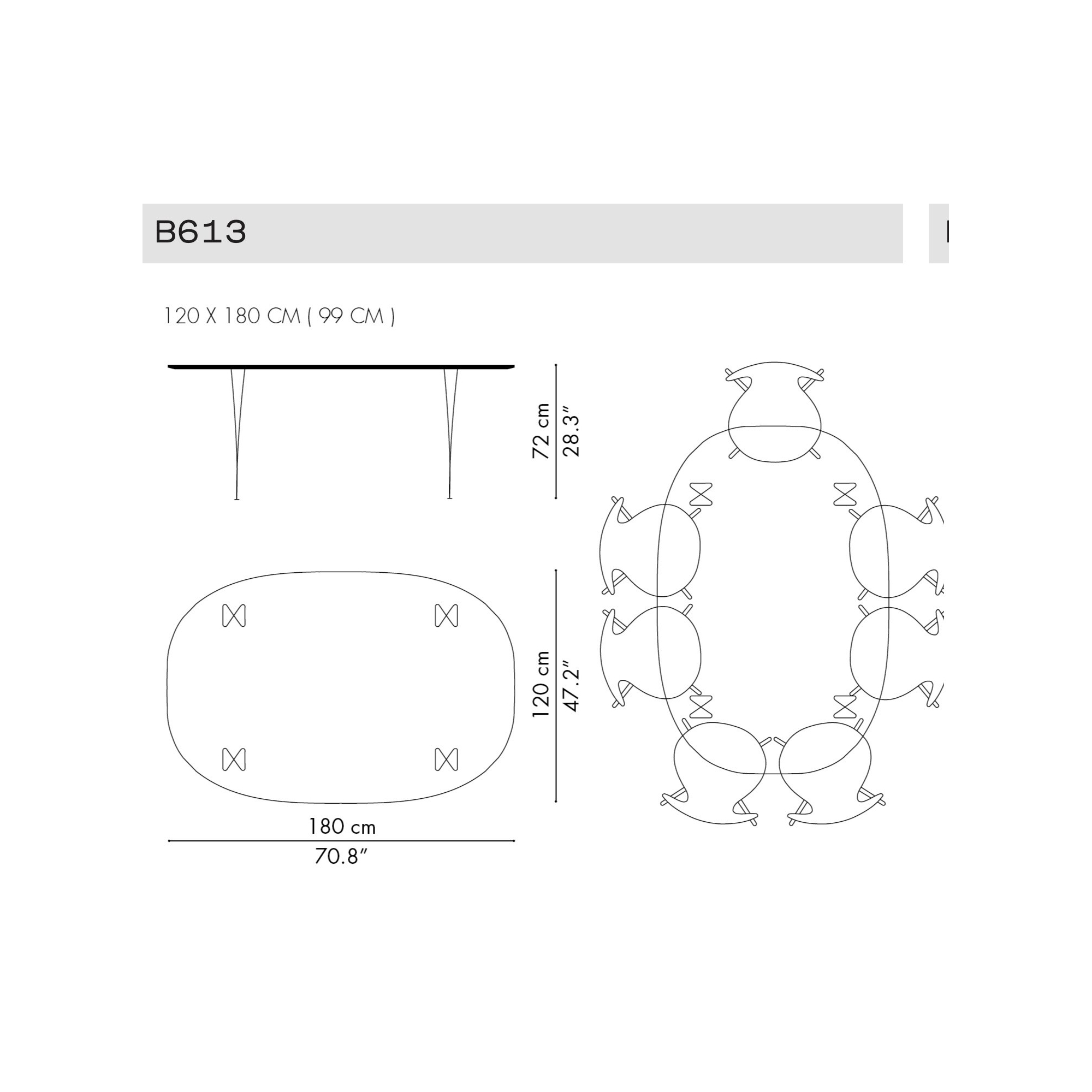 B613 - Table Serie - Fritz Hansen