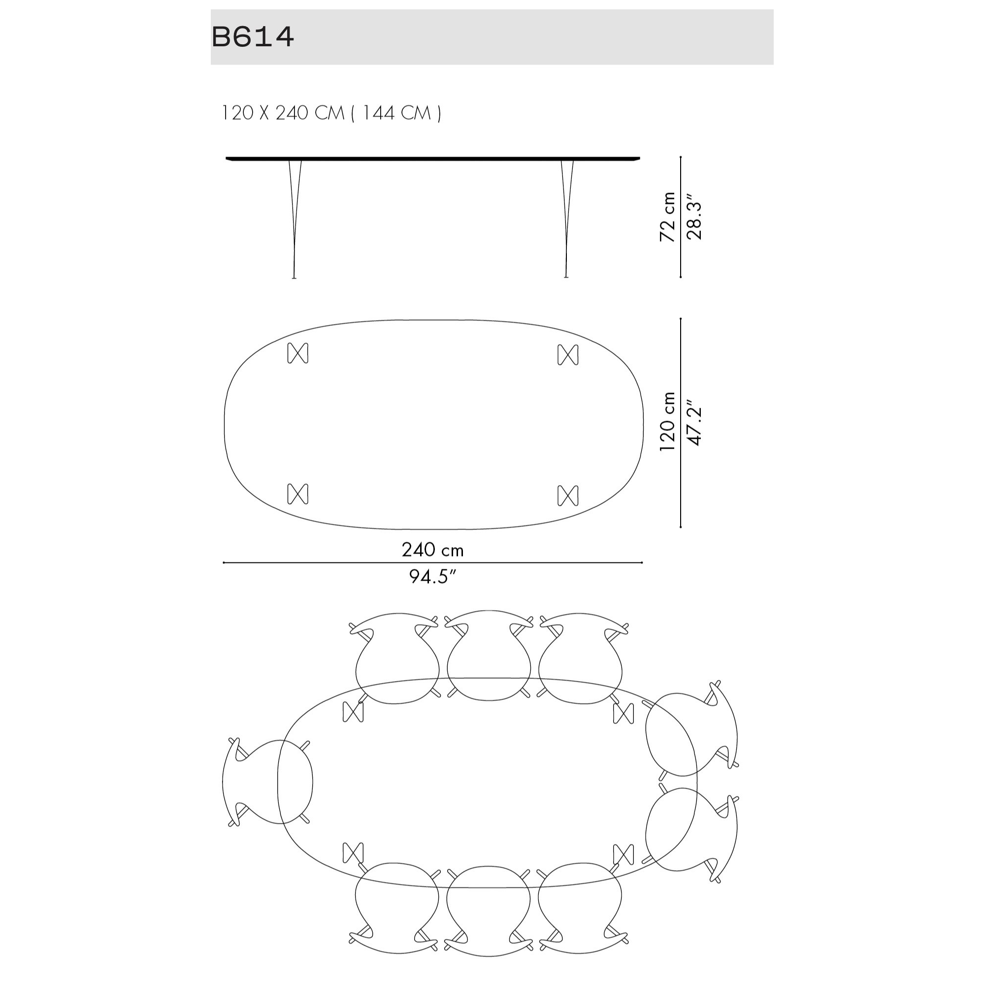 B614 - Table Serie - Fritz Hansen