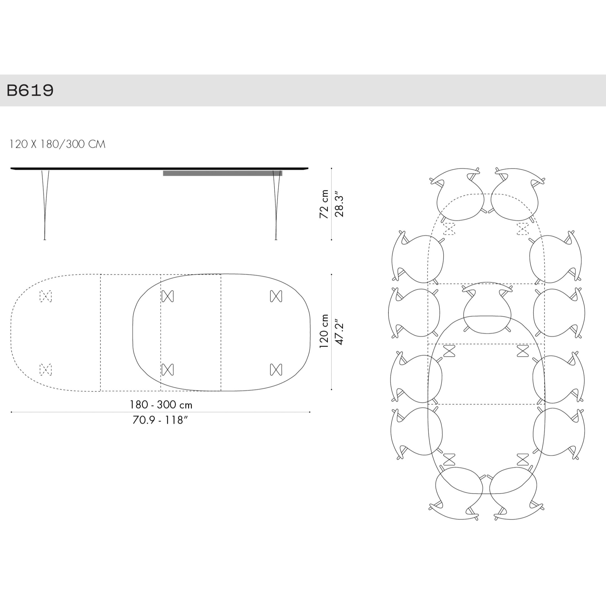 B619 - Table Serie - Fritz Hansen