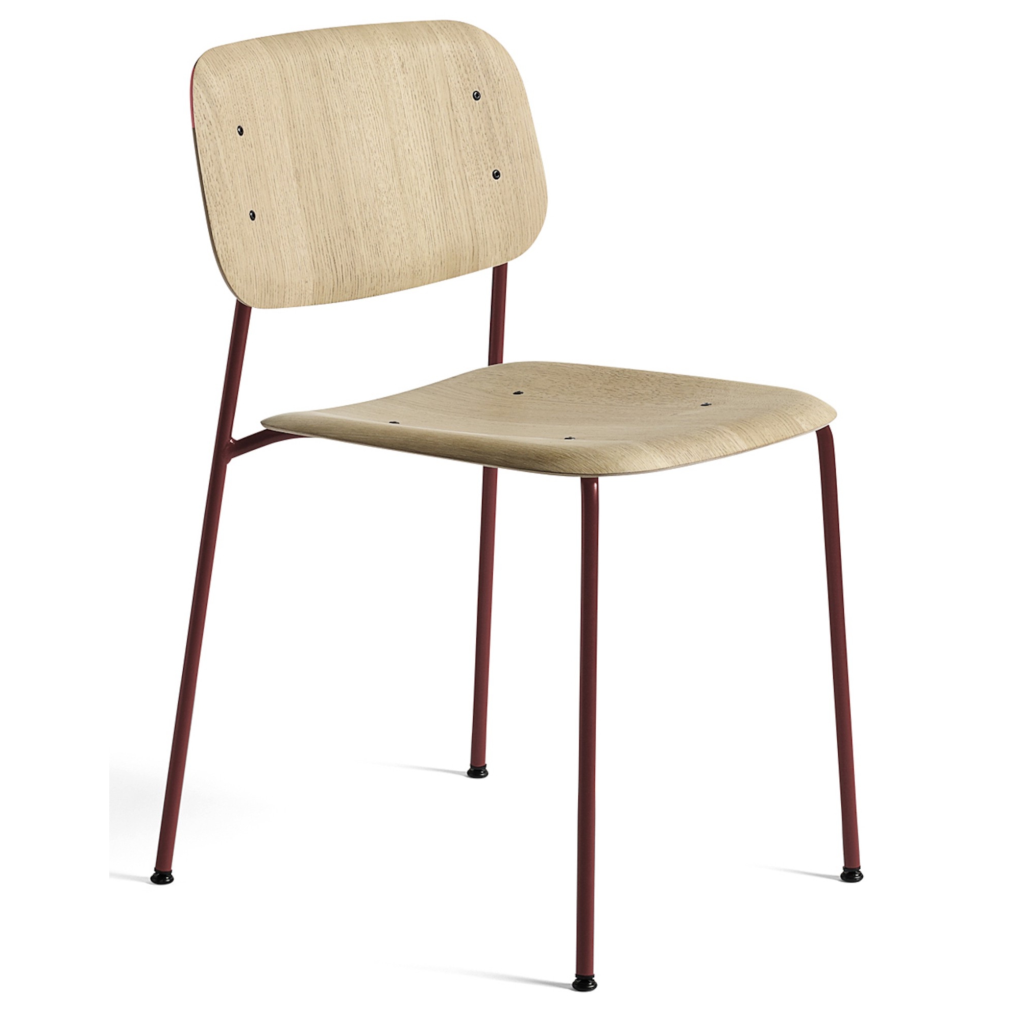 oak + fall red legs - Soft Edge 40 chair - HAY