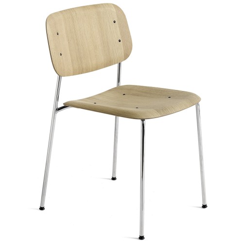 oak + chromed legs - Soft Edge 40 chair - HAY