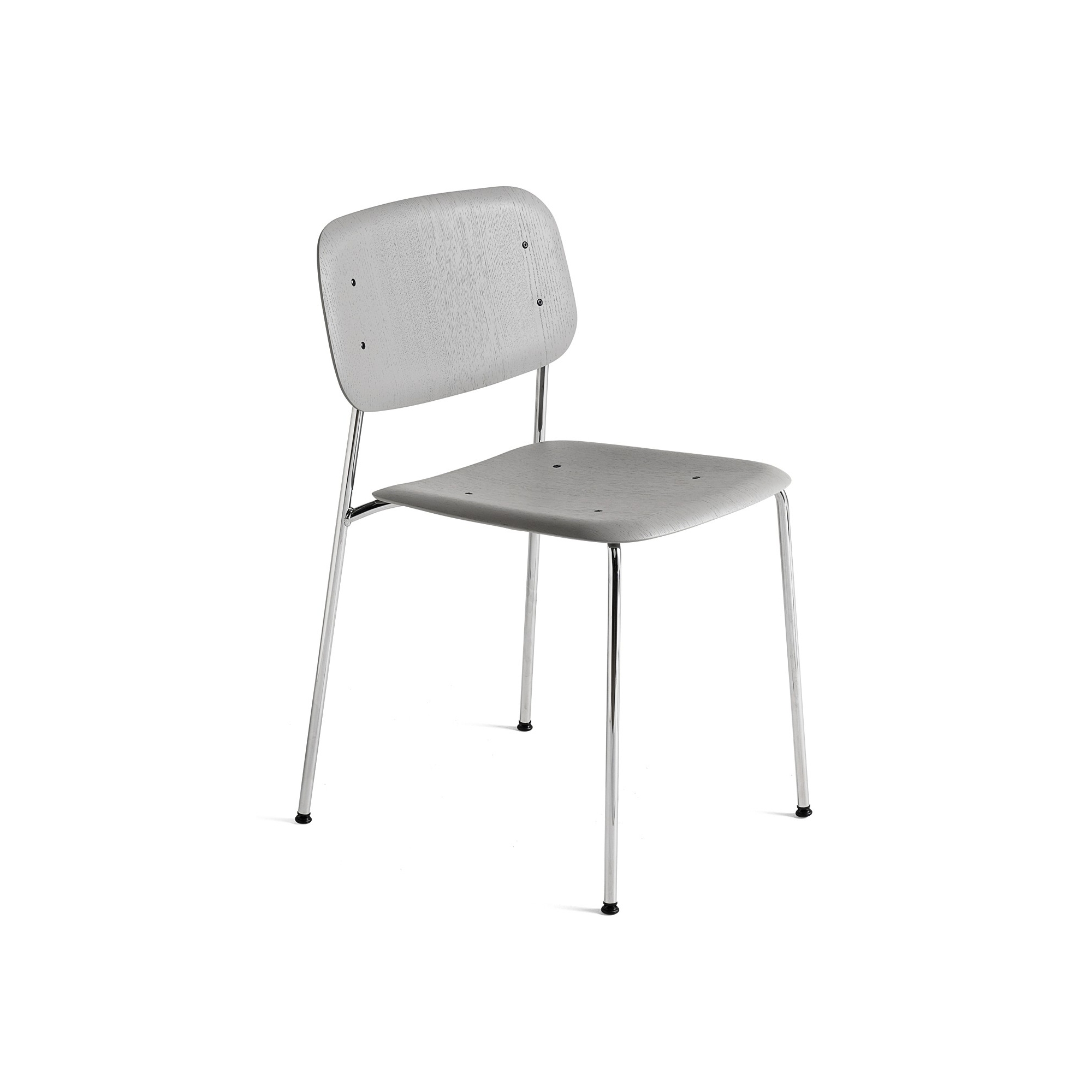 soft grey oak + chromed legs - Soft Edge 40 chair - HAY