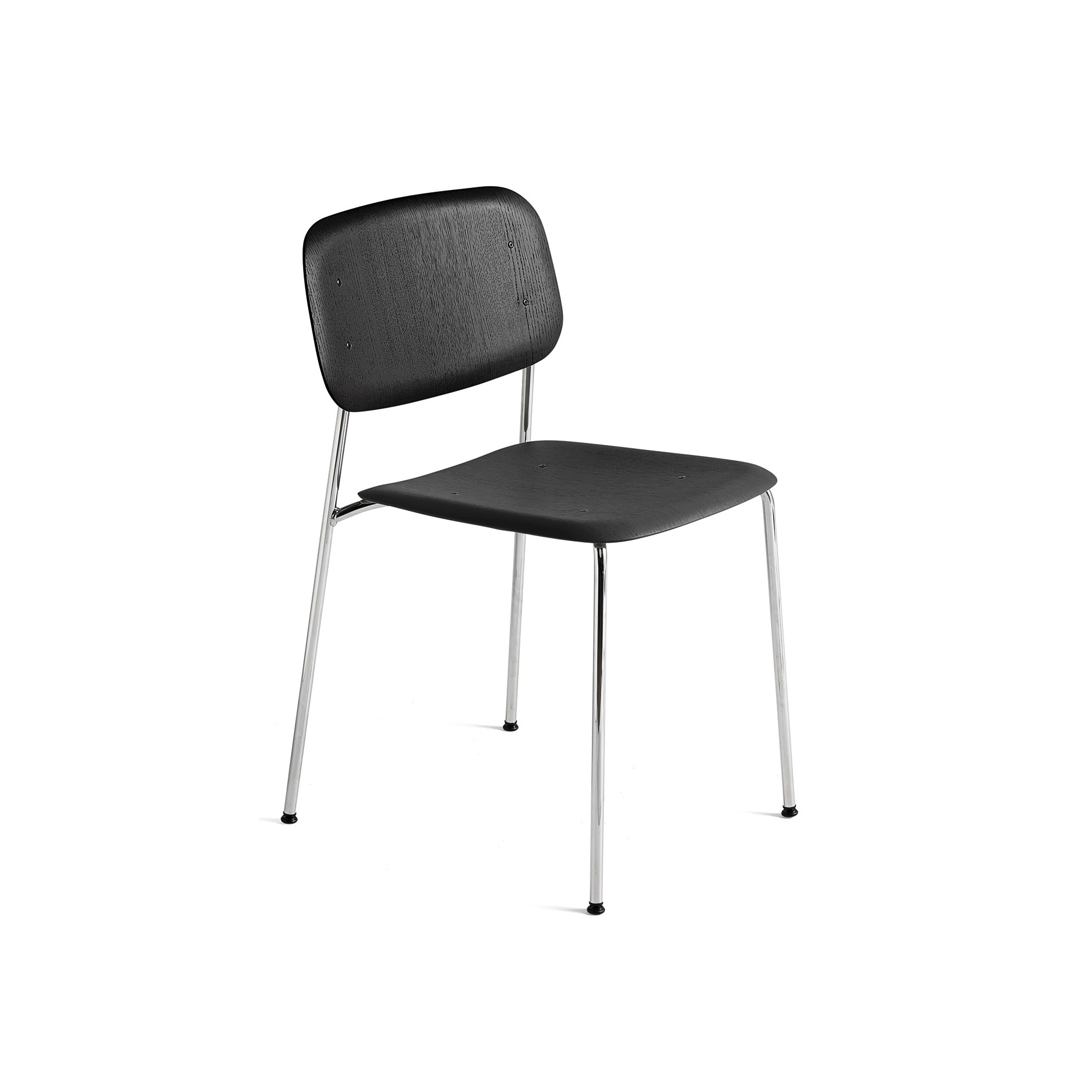 black oak + chromed legs - Soft Edge 40 chair - HAY