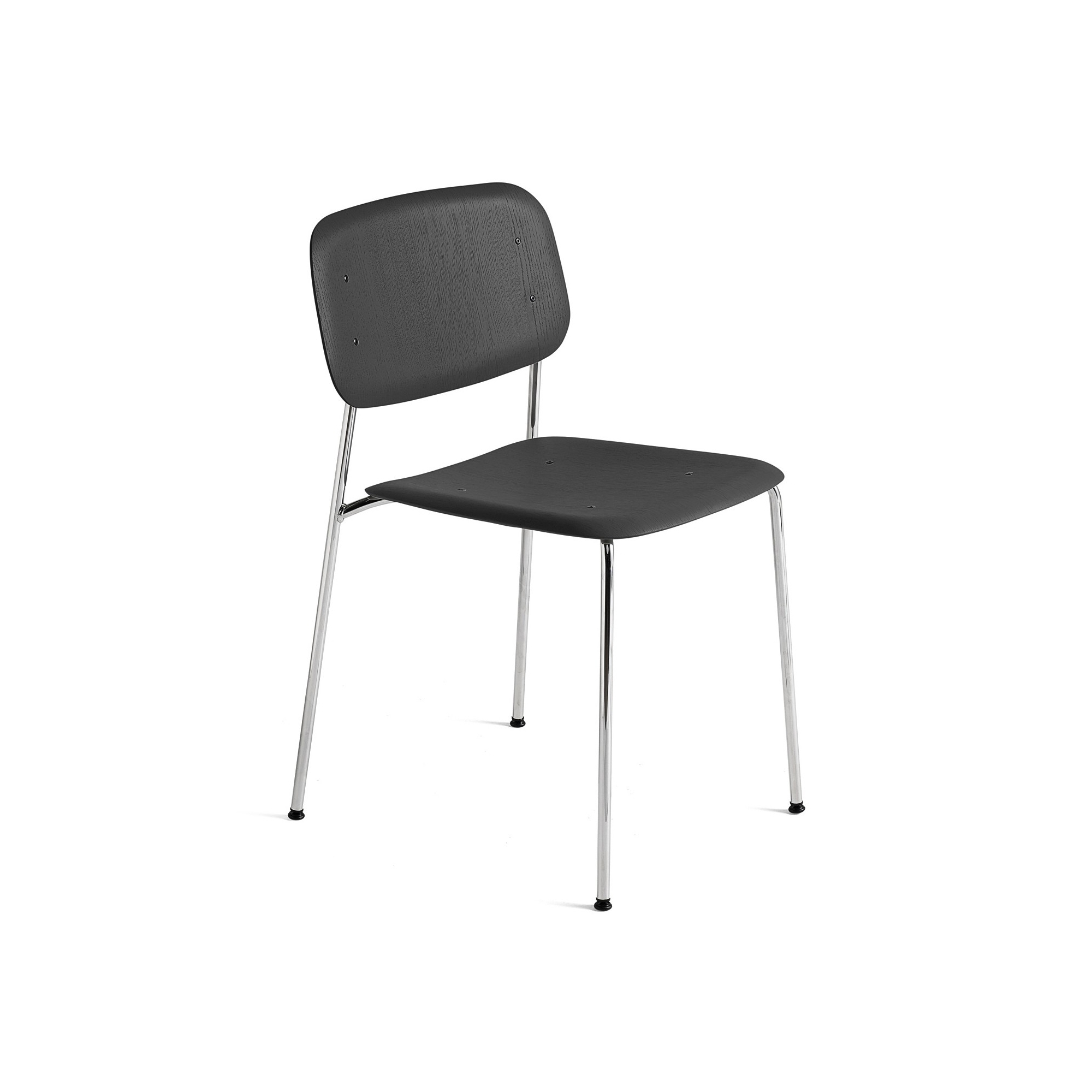 soft black oak + chromed legs - Soft Edge 40 chair - HAY