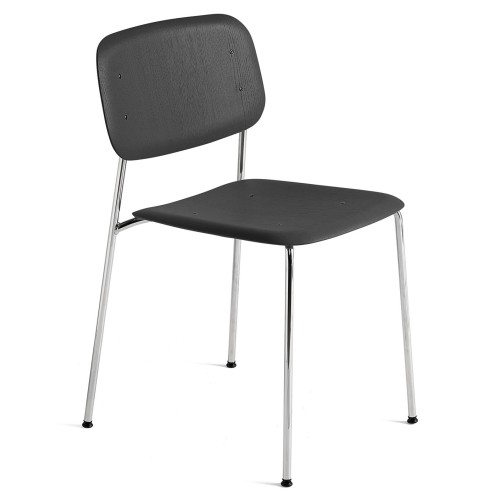 soft black oak + chromed legs - Soft Edge 40 chair - HAY