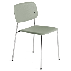 Dusty green stained oak + chrome legs - Soft Edge 40 chair - HAY