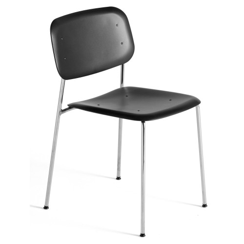 black + chromed legs - Soft Edge 45 polypropylene chair - HAY