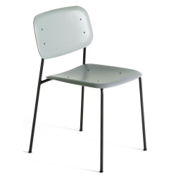 dusty green + black legs - Soft Edge 45 polypropylene chair - HAY