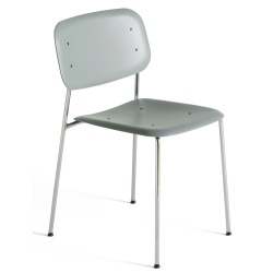 dusty green + chromed legs - Soft Edge 45 polypropylene chair - HAY