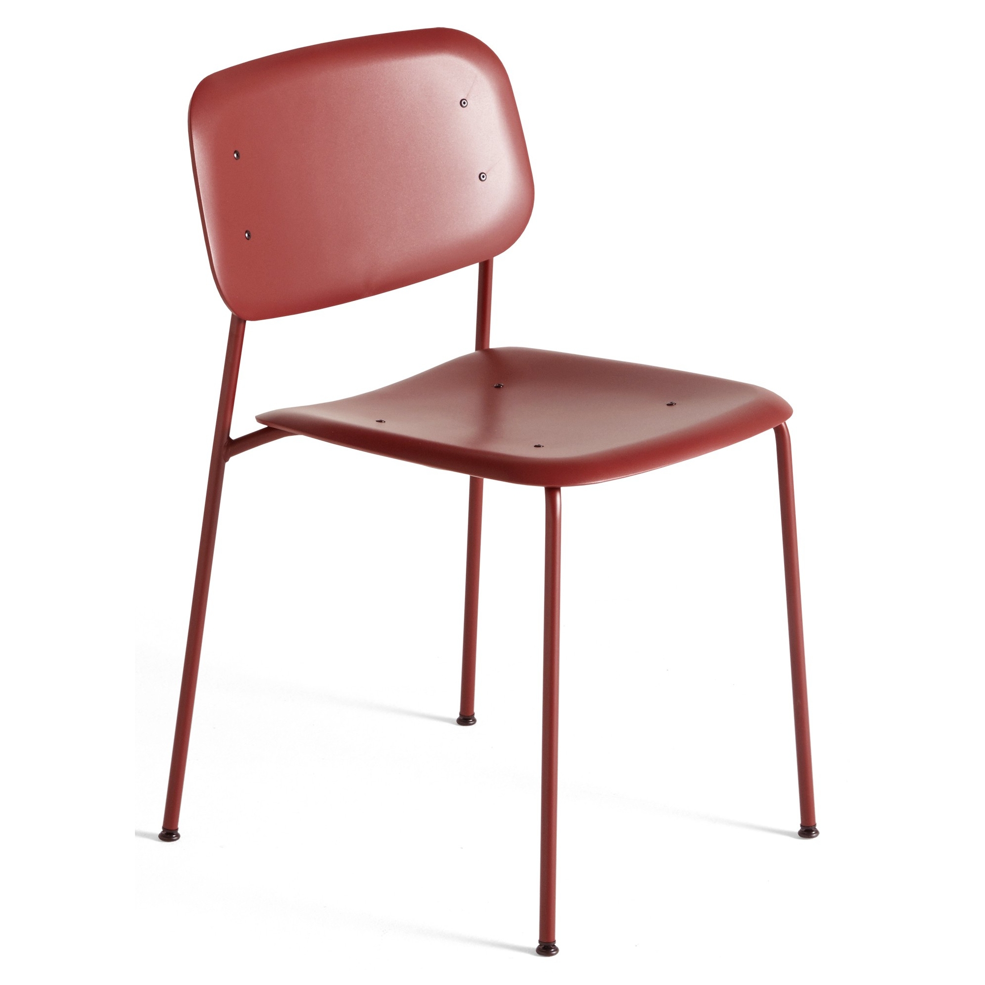 Fall red + Fall red legs - Soft Edge 45 polypropylene chair - HAY