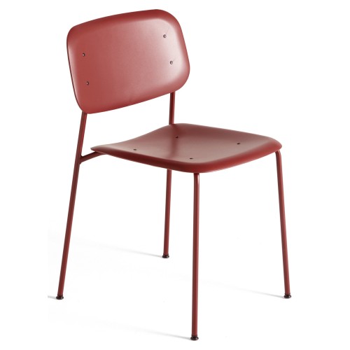 Fall red + Fall red legs - Soft Edge 45 polypropylene chair - HAY